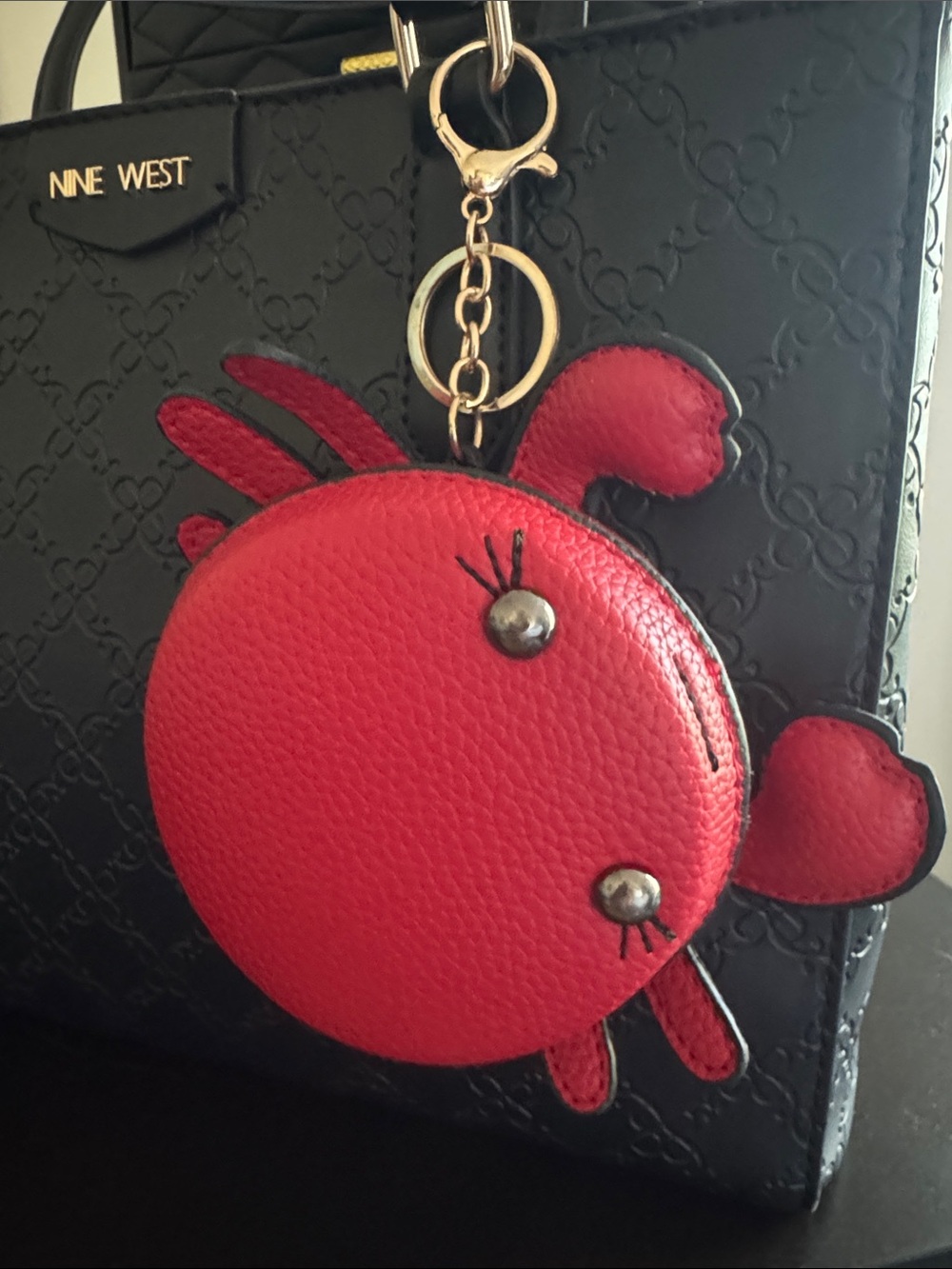 Red Crab Coin Pouch Keyring Charm
